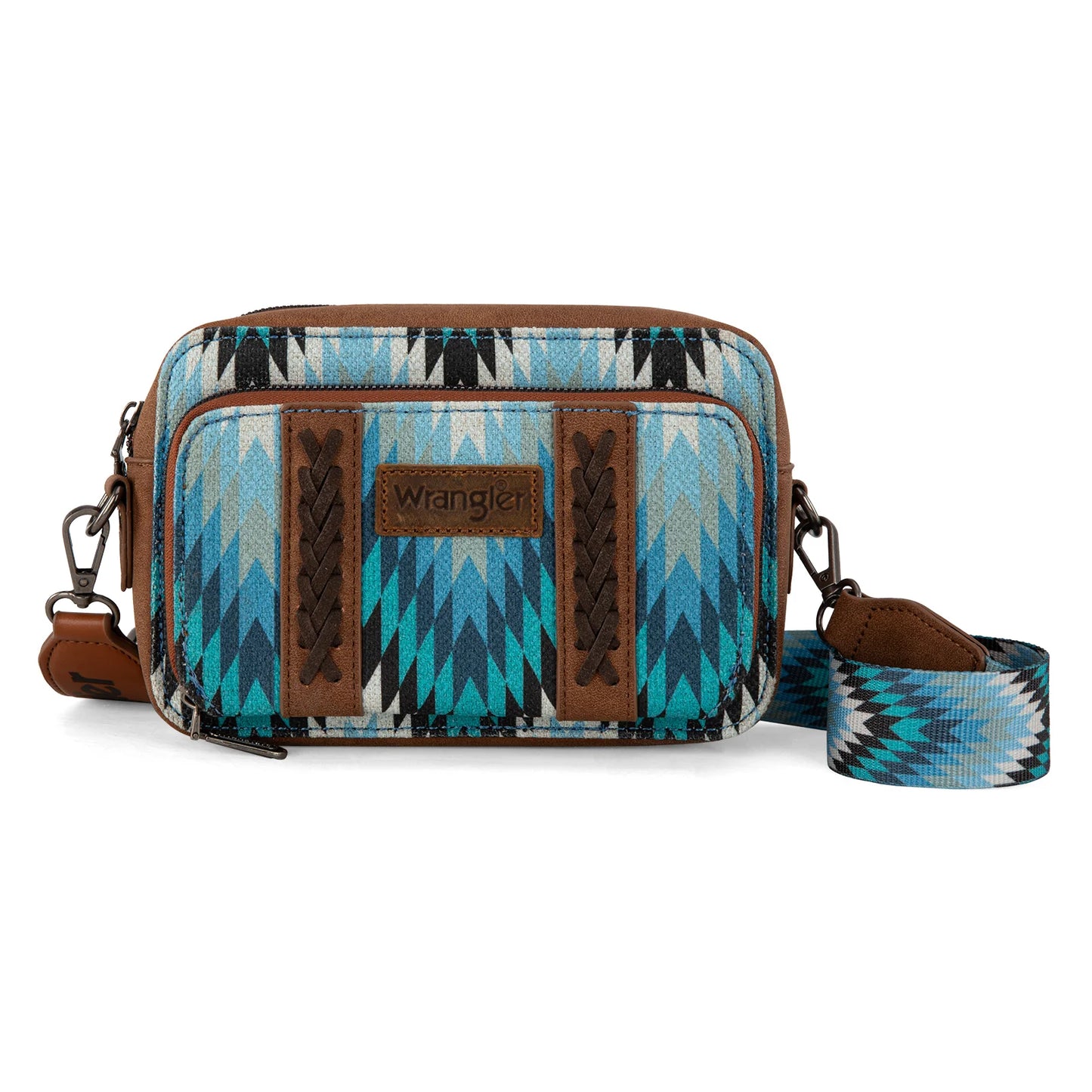 Montana West - Blue Southwestern Pattern Crossbody with Wallet Compartment