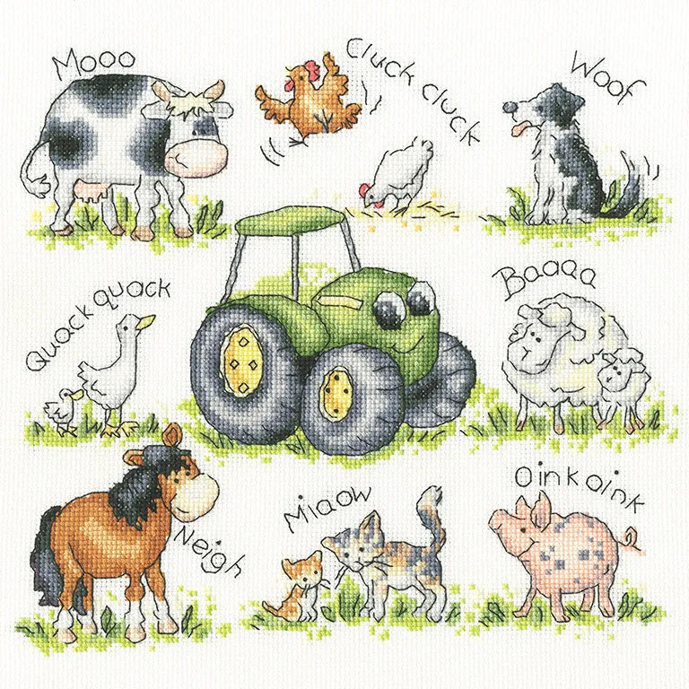 Farmyard Friends Counted Cross Stitch Kit by Bothy Threads XKG11