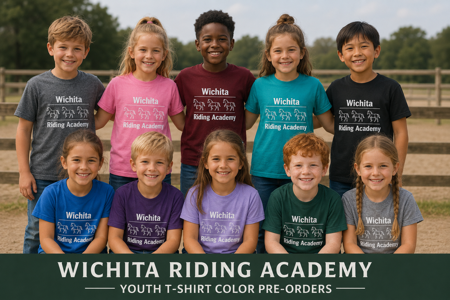 Wichita Riding Academy YOUTH T-Shirt Pre-Order (Multiple Colors)
