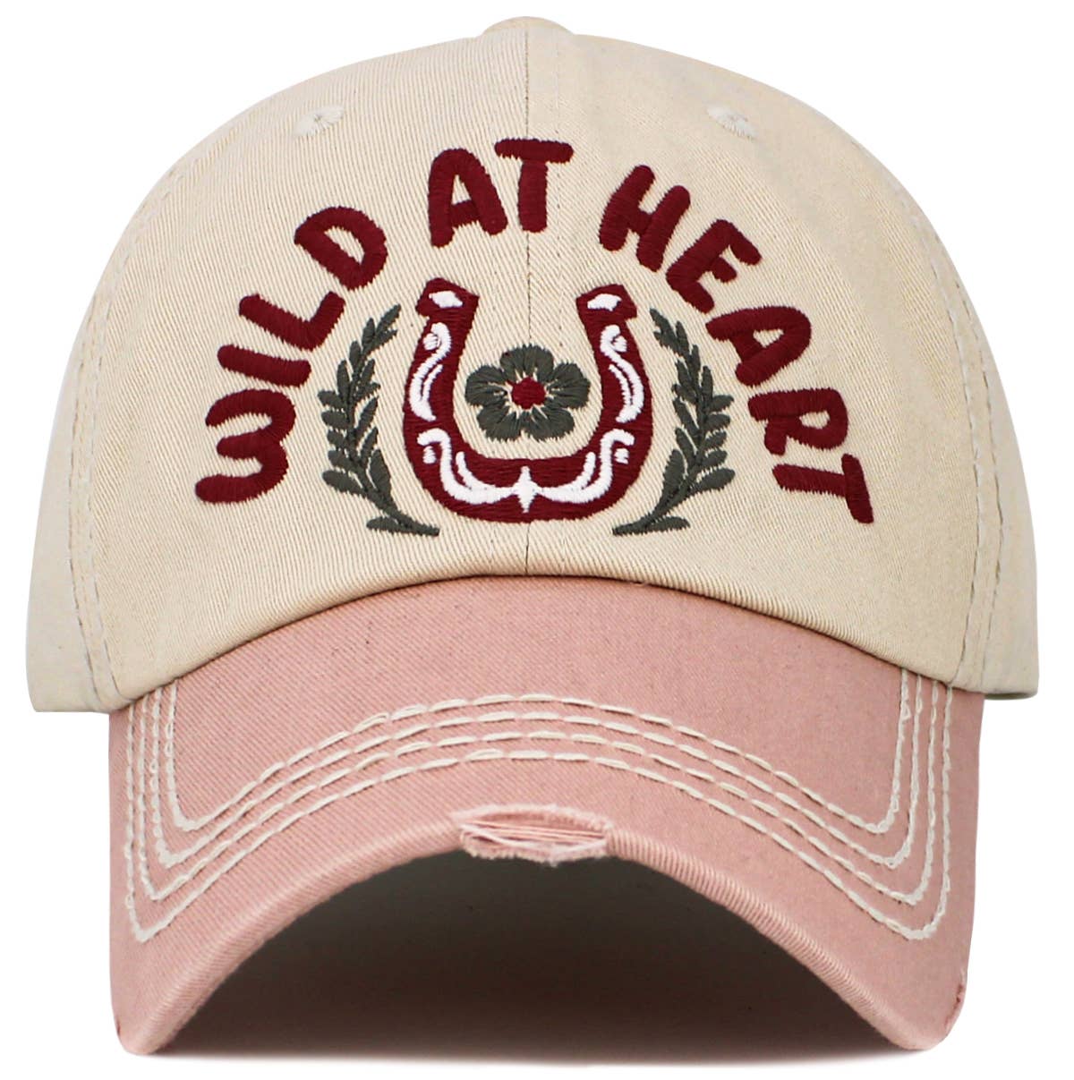 Wild at Heart Vintage Ballcap: Pink