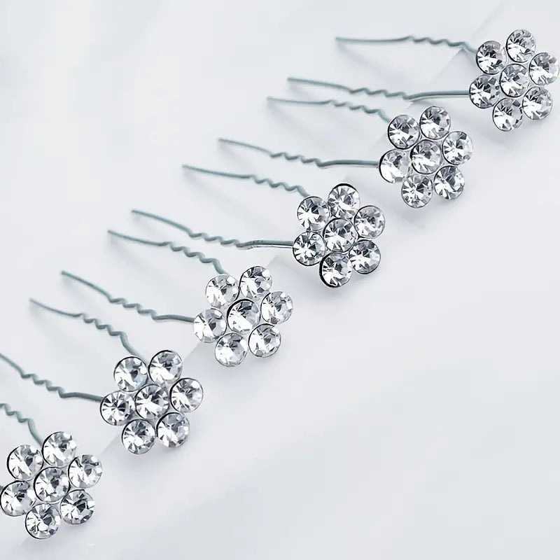 Head Hairpins Bridal Chopstick Bobby Crystal Rhinestone U Hairpins