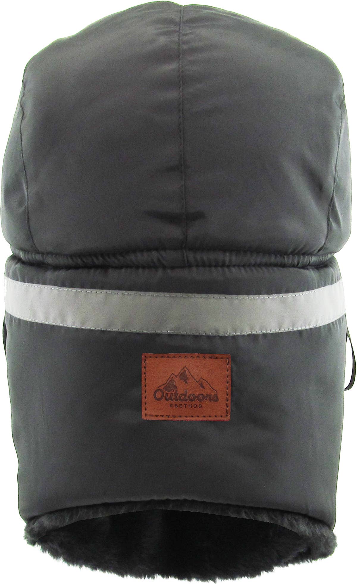 Reflective Strip Trapper With Mask & Neck Warmer: Dark Gray