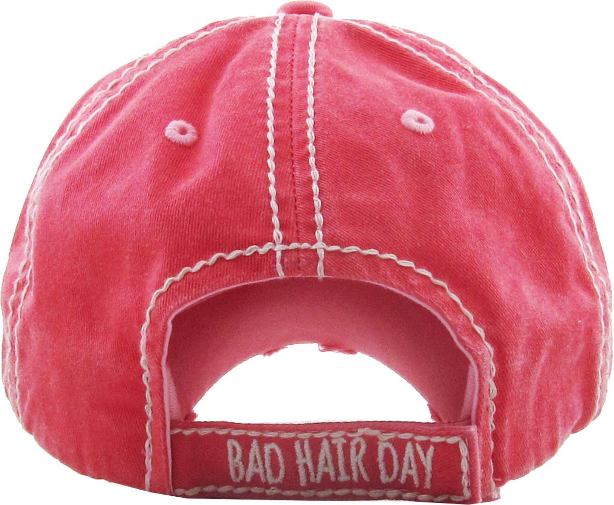 Bad Hair Day Washed Vintage Ball Cap (Purple)