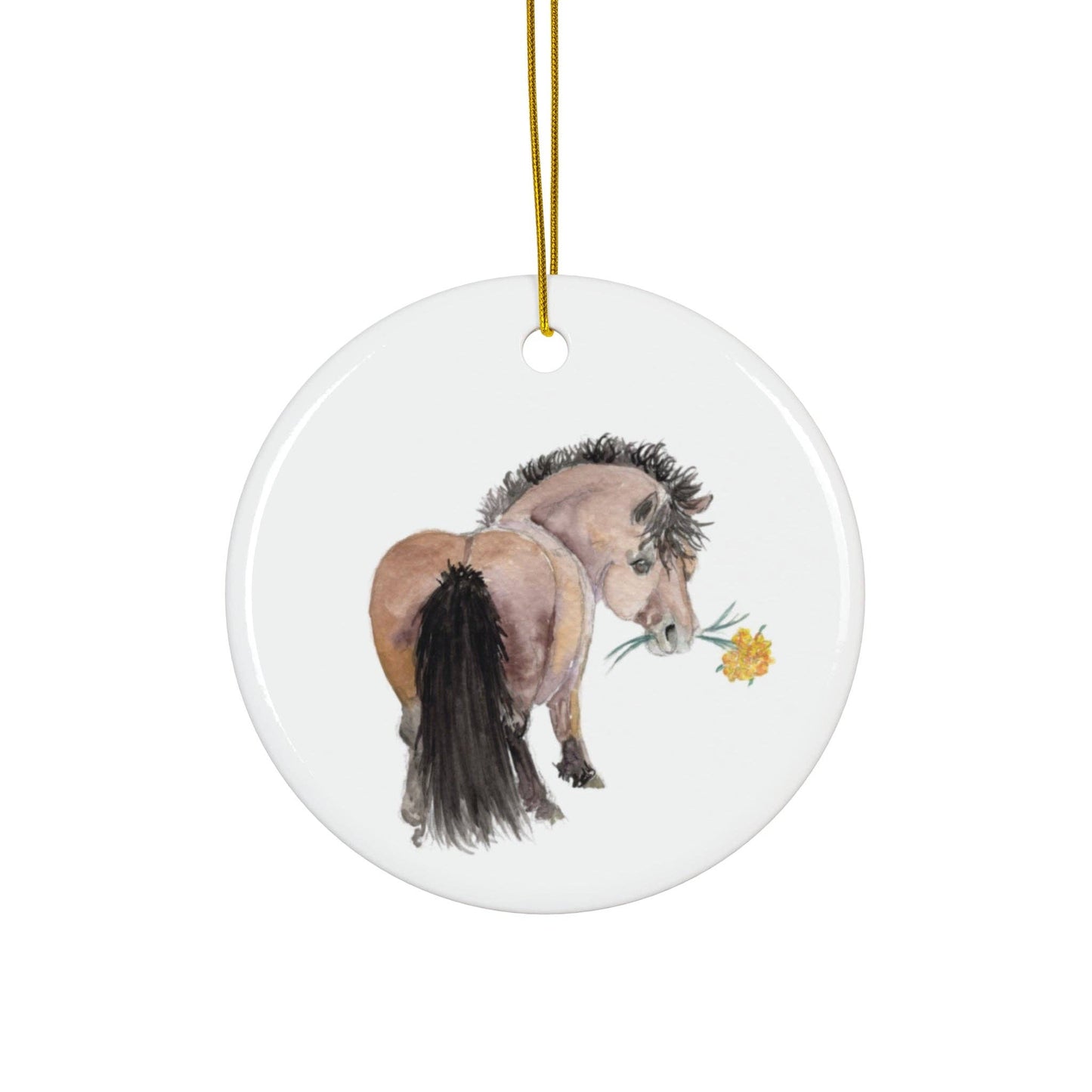 Adorable Chubby Ponies Holiday Ornament: Adorable Little Punk Rock- Grey pony Rainbow Mohawk