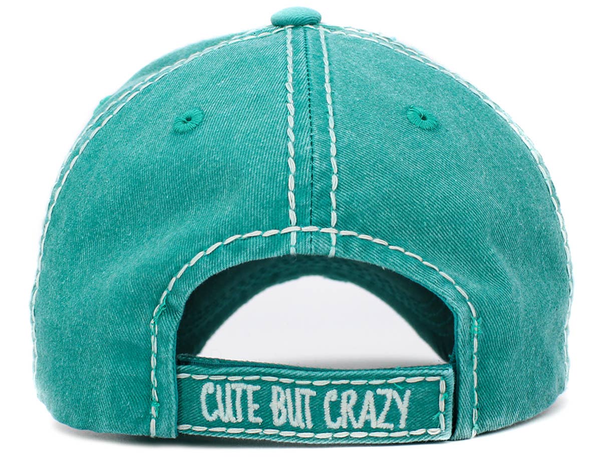 Cute But Crazy Vintage Ballcap: Turquoise