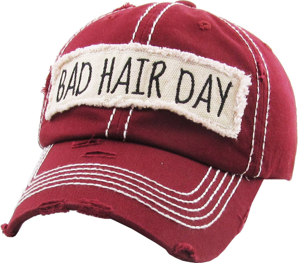 Bad Hair Day Washed Vintage Ball Cap (Purple)
