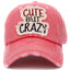 Cute But Crazy Vintage Ballcap: Turquoise