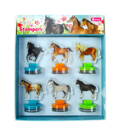 Horse Acrylic Self-Inking Stampers, 6 Pcs