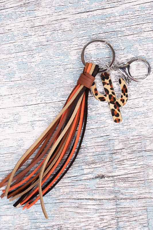 STANLEY LEOPARD CACTUS TASSEL KEYCHAIN