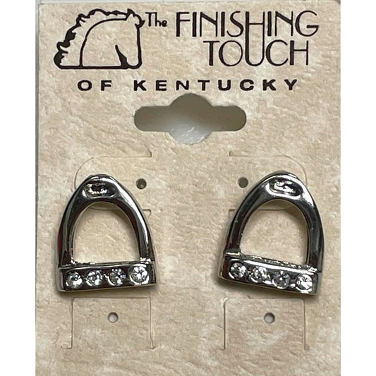 THE FINISHING TOUCH STIRRUP EARRINGS WITH CRYSTAL STONES (SILVER)