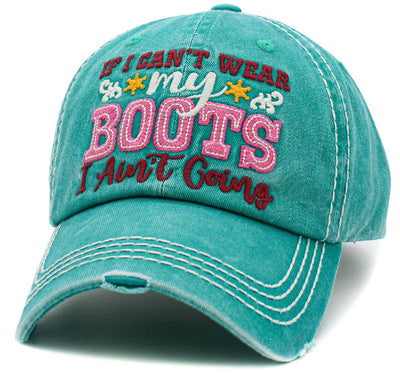 Boots Washed Vintage Ballcap: Turquoise