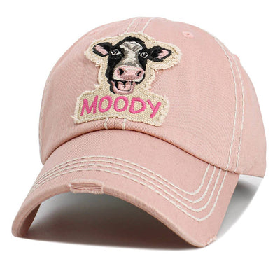 MOODY Message Cow Vintage Baseball Cap
: Rose