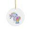 Adorable Chubby Ponies Holiday Ornament: Balloons
