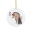 Adorable Chubby Ponies Holiday Ornament: Adorable Little Punk Rock- Grey pony Rainbow Mohawk