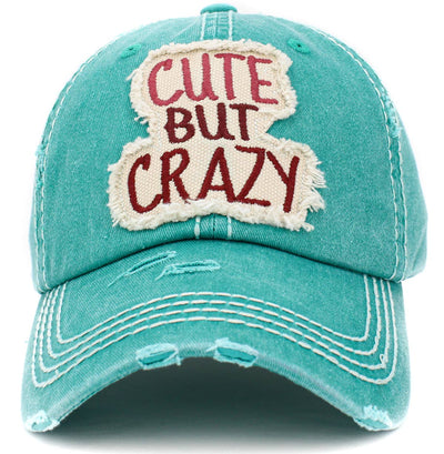 Cute But Crazy Vintage Ballcap: Turquoise
