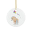 Adorable Chubby Ponies Holiday Ornament: Adorable Little Mistletoe Kiss - Bay Pony with Mistletoe