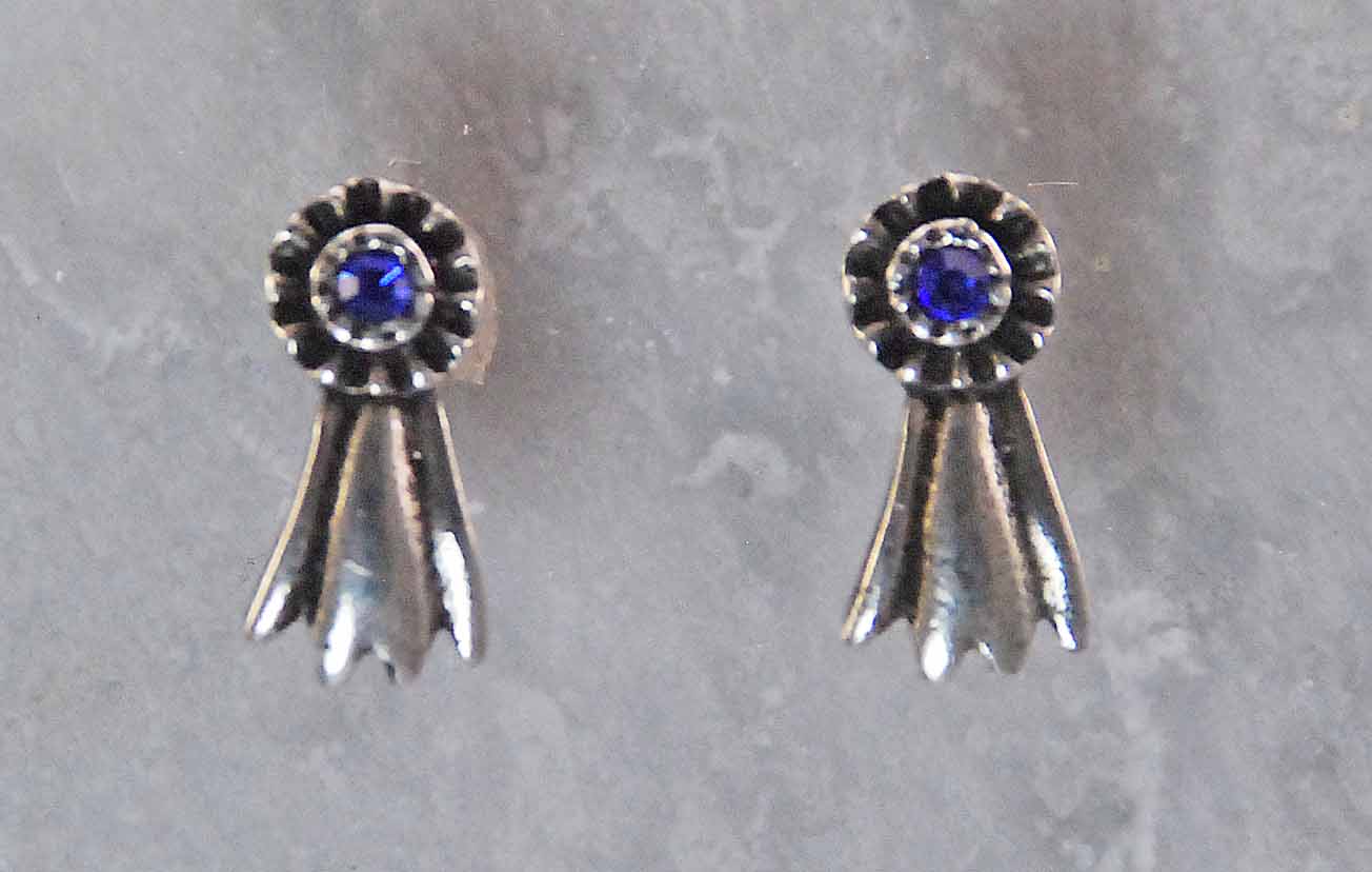 The Finishing Touch - Blue Ribbon Earrings