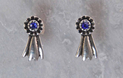 The Finishing Touch - Blue Ribbon Earrings