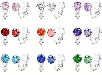 Birthstone Clip On Earrings