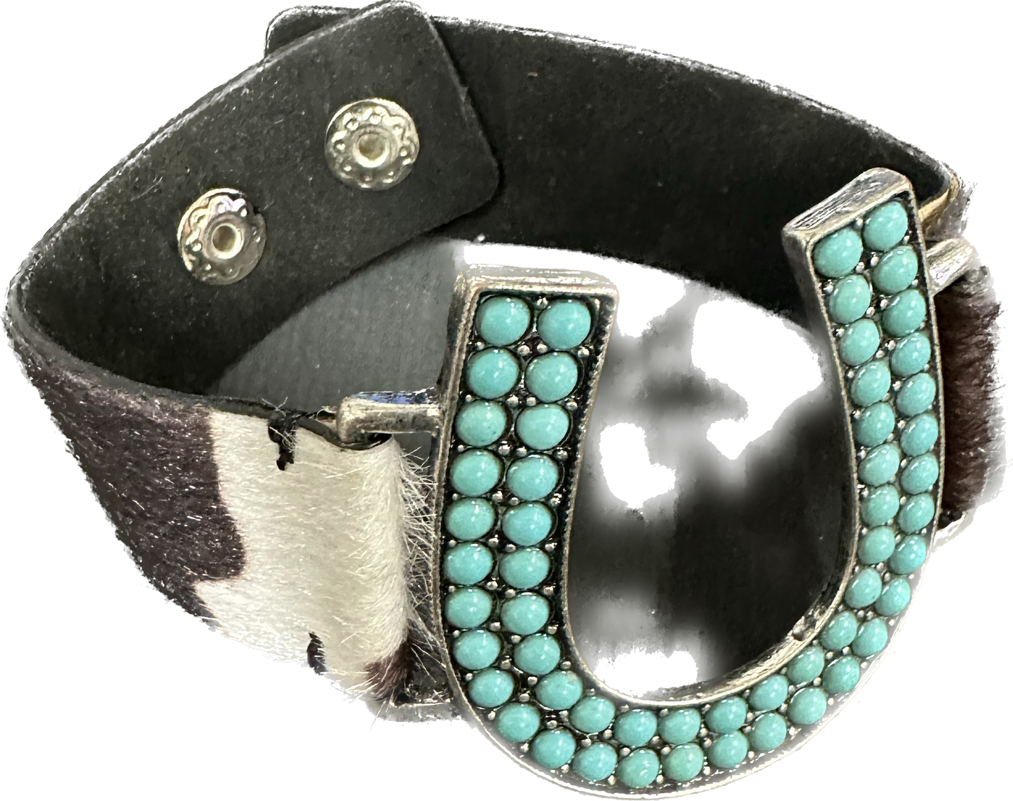 Cowhide Leather Horseshoe Bracelet