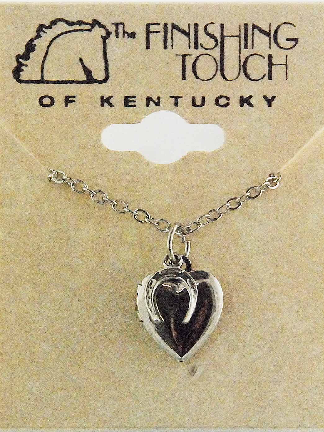 The Finishing Touch - Heart Shaped Locket With Horseshoe Charm Necklace