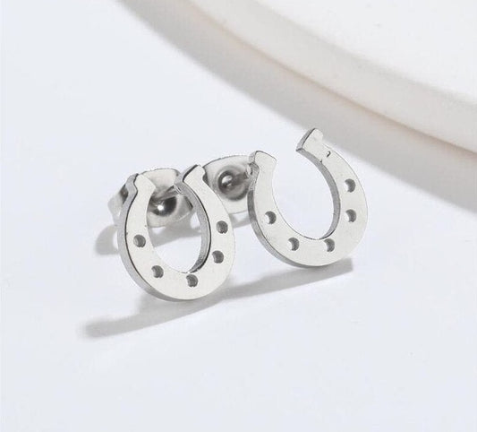 Stainless Steel Horseshoe Shape Stud Earrings