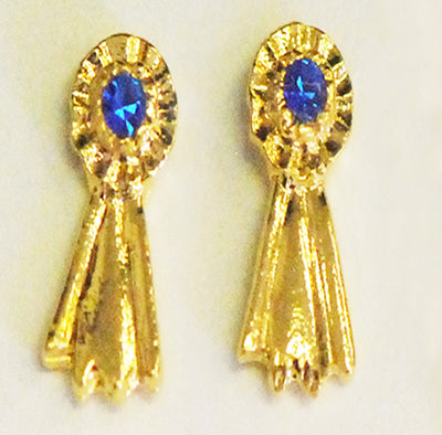 The Finishing Touch - Blue Ribbon Earrings