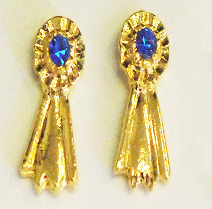 The Finishing Touch - Blue Ribbon Earrings
