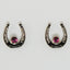 The Finishing Touch - Horseshoe with Imitation Stone Earrings