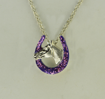 The Finishing Touch - Glitter Horseshoe Necklace