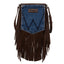 Wrangler Leather Fringe Jean Denim Pocket Crossbody