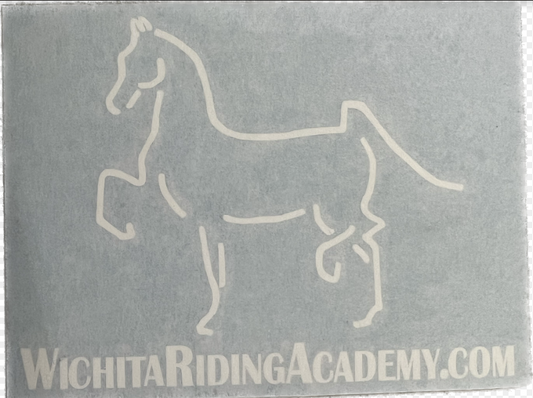 WICHITA RIDING ACADEMY WINDOW STICKER WHITE