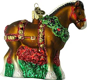 Old World Christmas Ornaments: Holiday Clydesdale Glass Blown Ornaments