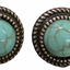 Turquoise Stud Earrings (Silver Or Copper)