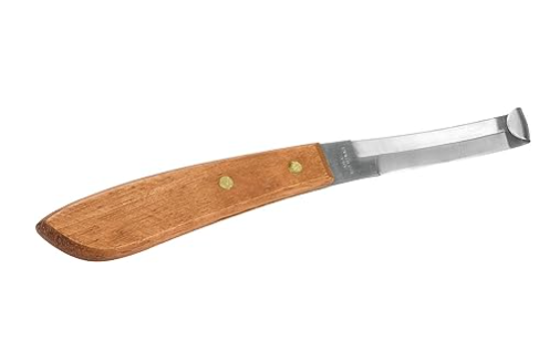 Double Edge Hoof Knife with Wooden Handle