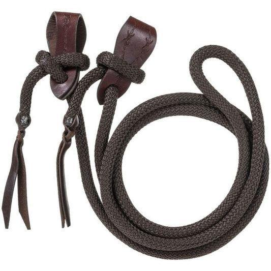 ROYAL KING CORD ROPING REINS WITH SLOBBER STRAPS
