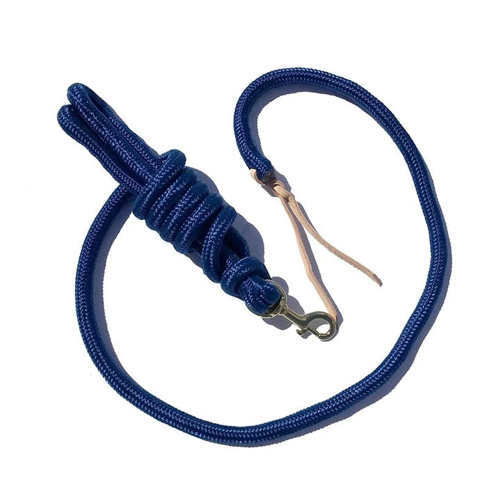 Cowboy Lead 5/8" x 9' w/ BP Bolt Snap, Leather Popper (Multiple Colors Available)