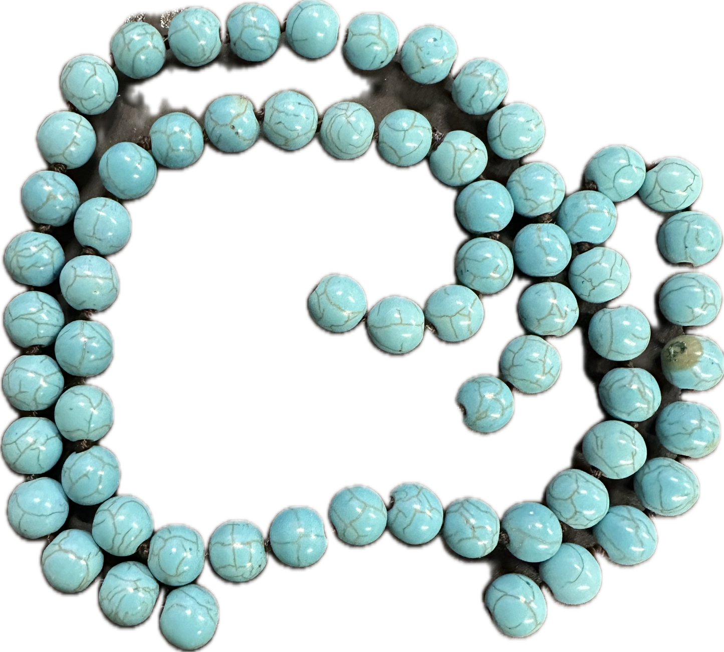 32"STRAND OF 1/4' TURQUOISE BEADS
