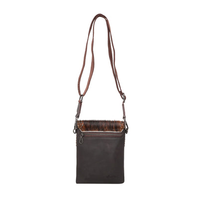 Montana West - 100% Genuine Leather Hair-On Cowhide Collection Crossbody - Chocolate Brown