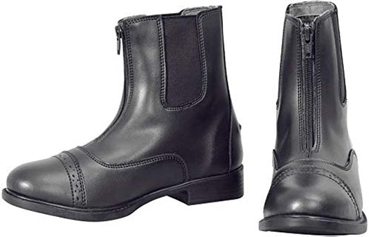 TUFFRIDER STARTER SYNTHETIC LEATHER FRONT ZIPPER PADDOCK BOOTS/LADIES
