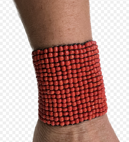 Red Beaded Streatch Bracelet