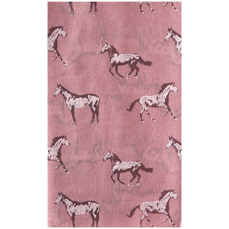 Running Horse Scarf Animal Print Scarves Women Ladies