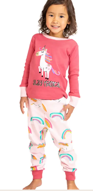 Lazy One Magical Unicorn Kid's Long Sleeve PJ's