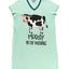 Lazy One MOOODY In The Morning Women's Cow V-neck Nightshirt