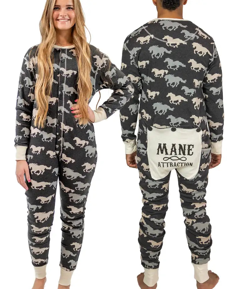 Lazy One Mane Attraction Adult Horse Onesie Flapjack
