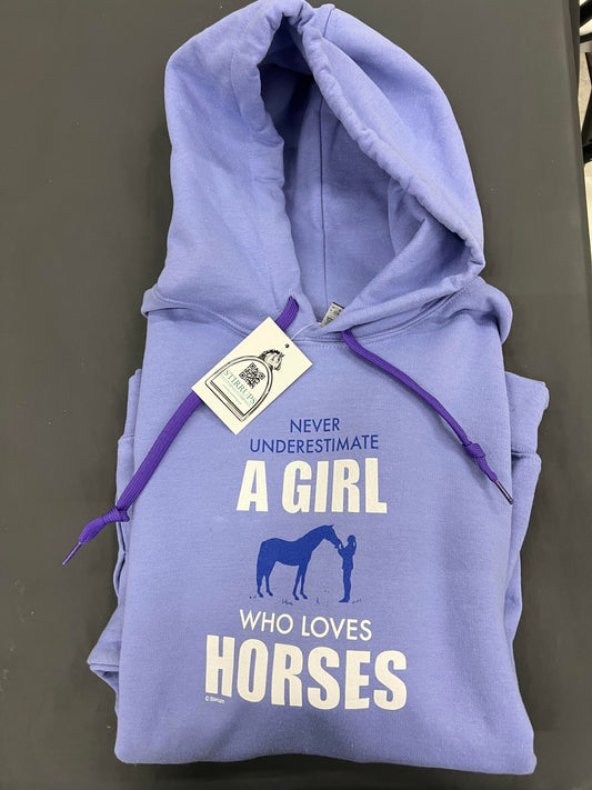 "A Girl Who Loves Horses" Adult Hoodie
