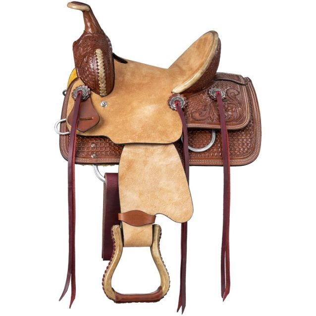 Royal King - Youth Garrison Barrel Saddle - Medium Oil