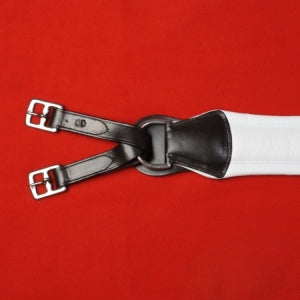Soft White Leather Shaped Show Girth